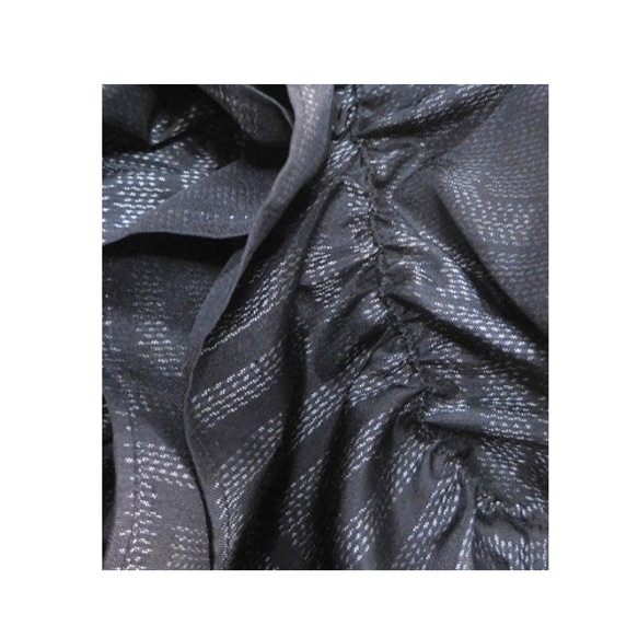 シャーリングフリルショール(グレー系／幾何学模様）大島紬着物リメイク　マフラー 付け襟としても！絹シルク　sho-126 3枚目の画像