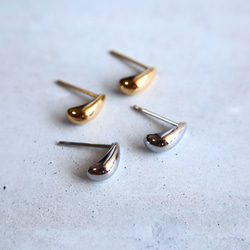☆大人気☆つけっぱなしOK 錆びないサージカルステンレス【小さめティアドロップ gold & silver】ピアス 7枚目の画像