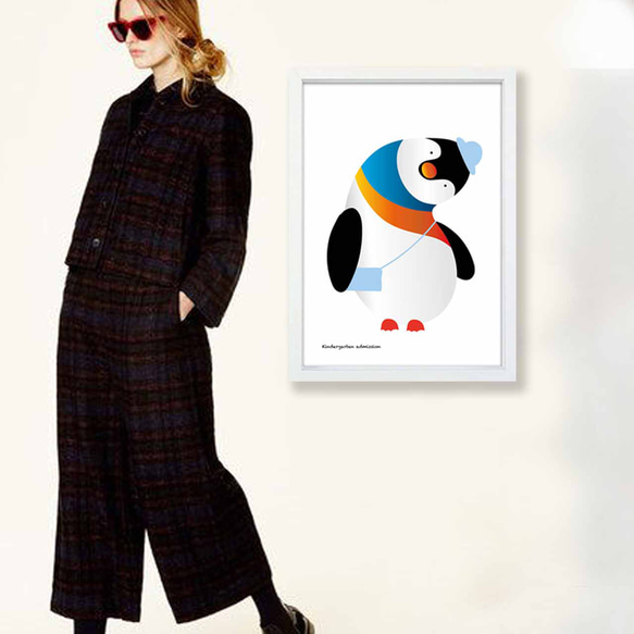 入園だよ〜　ペンギン　イラスト　ポスター　A4 A3 A2 A1　アート  　アートポスター　sei検索　2741 7枚目の画像