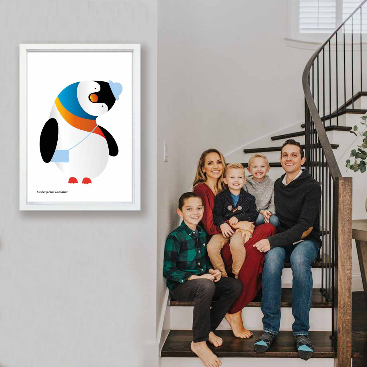 入園だよ〜　ペンギン　イラスト　ポスター　A4 A3 A2 A1　アート  　アートポスター　sei検索　2741