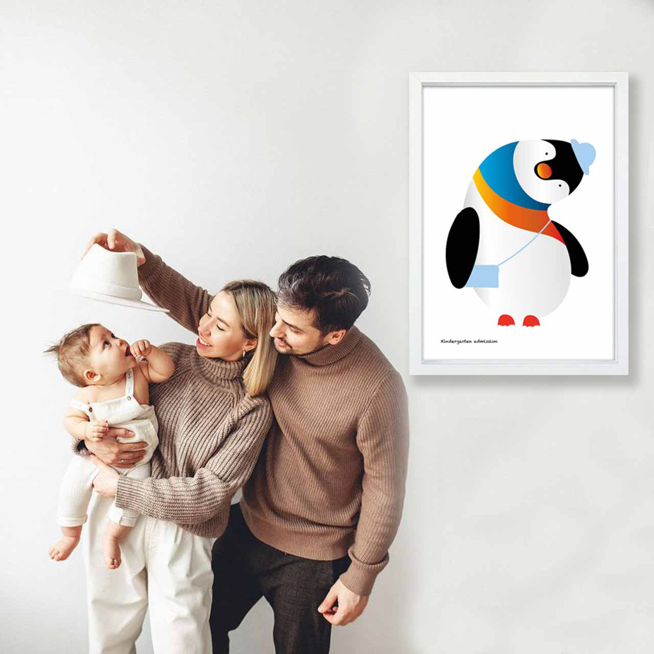 入園だよ〜　ペンギン　イラスト　ポスター　A4 A3 A2 A1　アート  　アートポスター　sei検索　2741