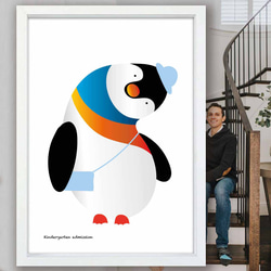 入園だよ〜　ペンギン　イラスト　ポスター　A4 A3 A2 A1　アート  　アートポスター　sei検索　2741 1枚目の画像