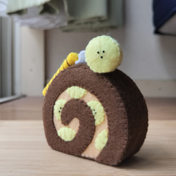 フェルト☆チョコ☆ロールケーキ　いちご＆バナナ 4枚目の画像