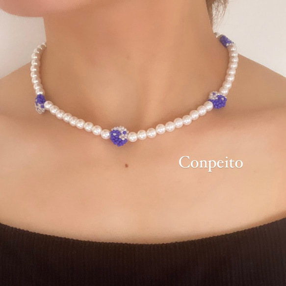 Pearl × Yin-Yang necklace 1枚目の画像