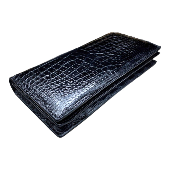 クロコダイル無双財布 一枚革 センター取り 外内クロコダイル 一点物  