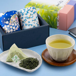 2種の日本茶ギフト 新茶 70g 抹茶入り玄米茶 10袋 風呂敷 お茶 緑茶 茶葉 きよ泉 お歳暮 御歳暮 送料無料 1枚目の画像