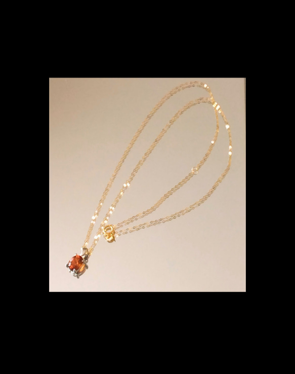 - kirakira -k18 Orange Garnet Necklace 2枚目の画像