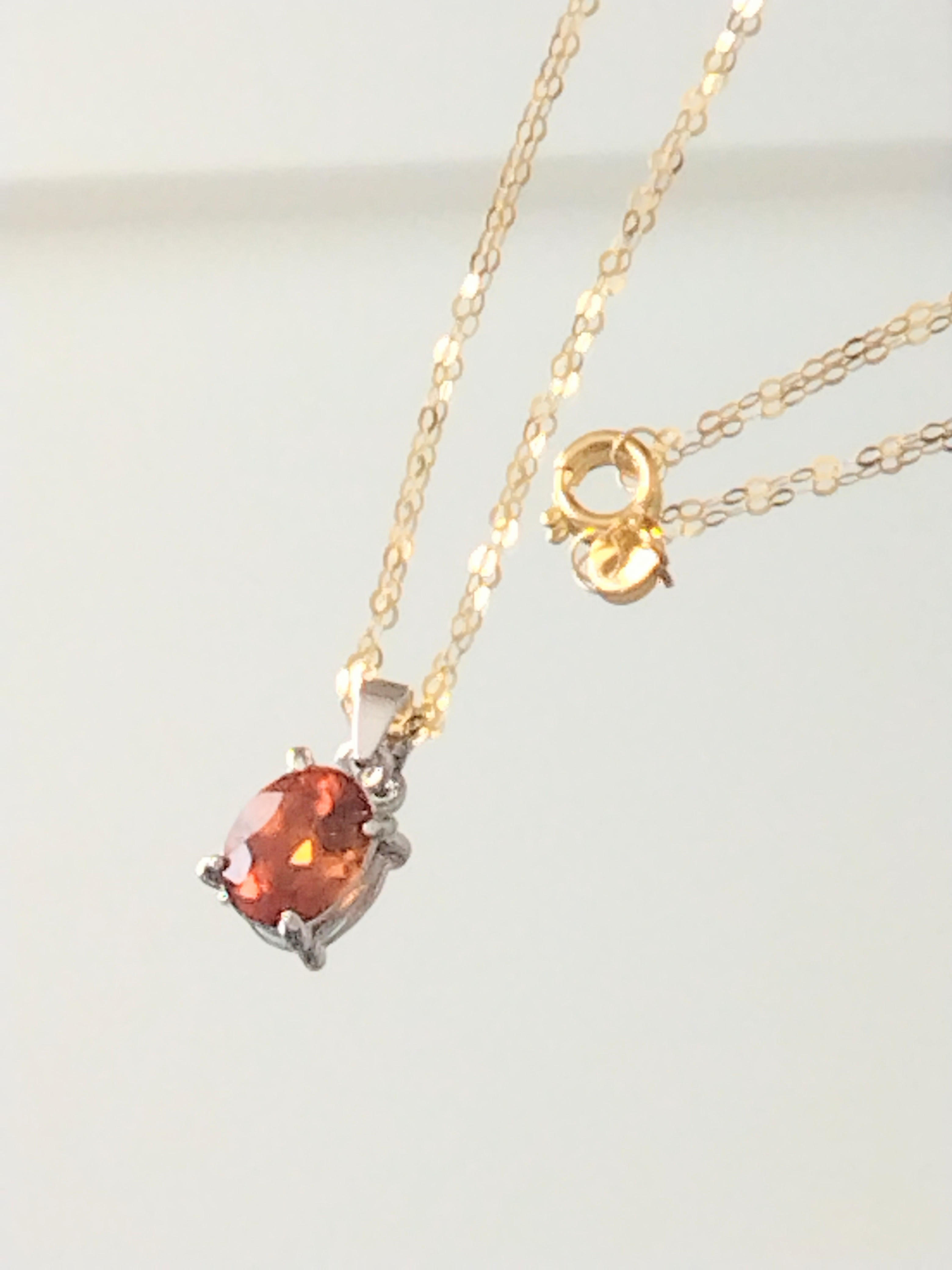 - kirakira -k18 Orange Garnet Necklace