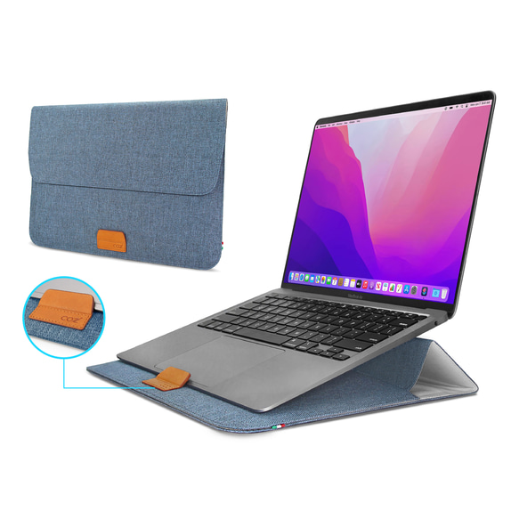 COZI-Stand Sleeve 16-纖薄支架電腦包筆電包-適用15~16吋M1-3 MacBook Air/Pro 第1張的照片