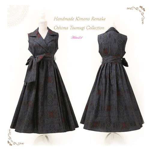 荻窪　七里　　ジャンパースカート　ブラウス 荻窪 七里 ジャンパースカート ブラウス （navy blue literary