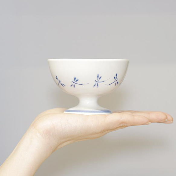 砥部焼 おしゃれ 「デザートカップ（トンボ）」カップ お皿 陶器 手作り 窯元 素器工房 suki-217 6枚目の画像