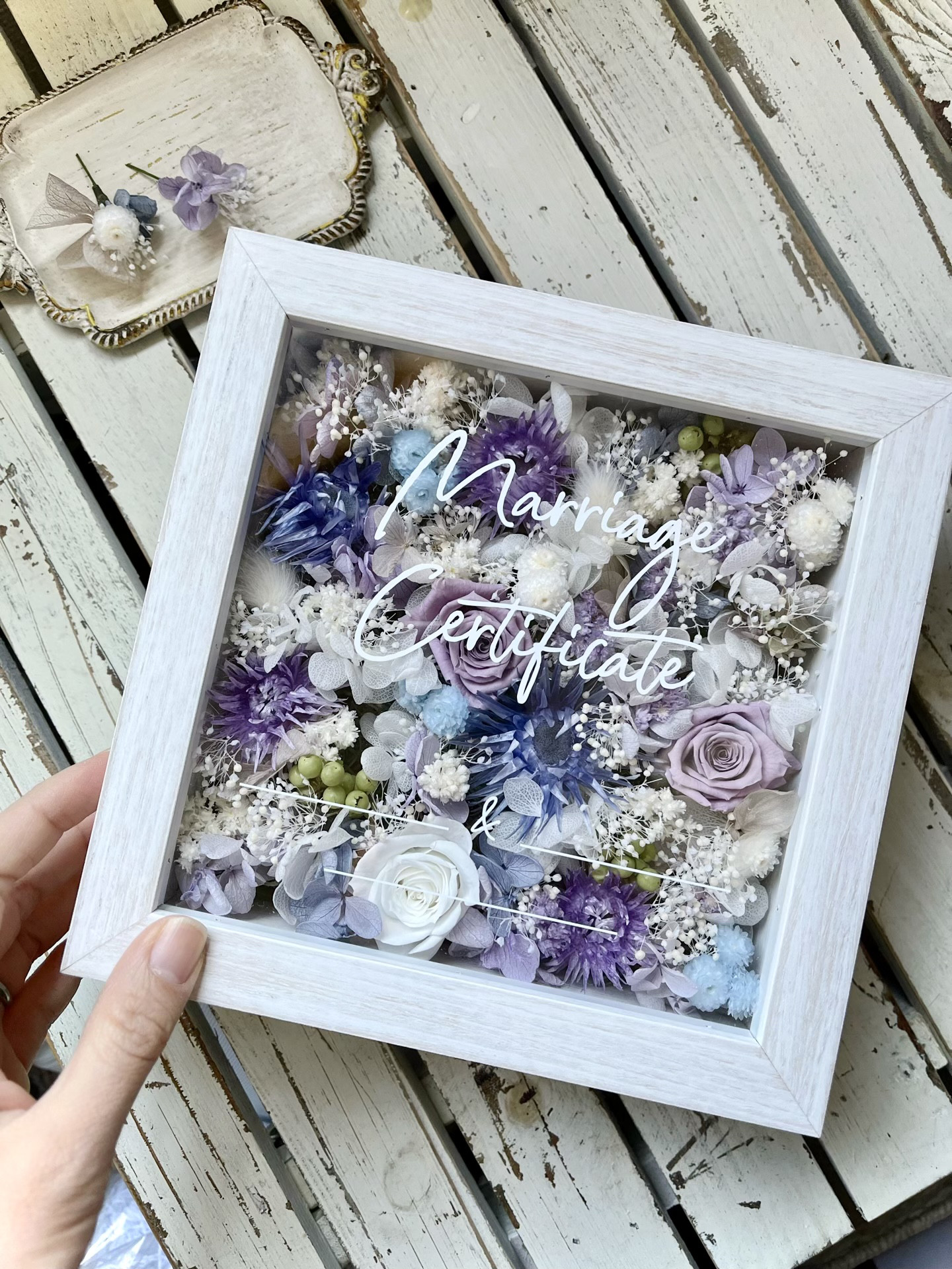 3色選べる｜キレイに仕上がるゲスト参加型結婚証明書30名｜パープル系