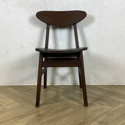 チーク 木製椅子 ワークチェア ダイニングチェア カフェ ダメージ仕上げ チーク無垢 ウォルナット cha403 2枚目の画像