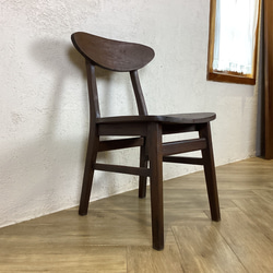 チーク 木製椅子 ワークチェア ダイニングチェア カフェ ダメージ仕上げ チーク無垢 ウォルナット cha403 5枚目の画像