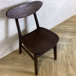 チーク 木製椅子 ワークチェア ダイニングチェア カフェ ダメージ仕上げ チーク無垢 ウォルナット cha403 3枚目の画像