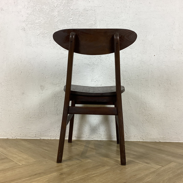 チーク 木製椅子 ワークチェア ダイニングチェア カフェ ダメージ仕上げ チーク無垢 ウォルナット cha403 8枚目の画像