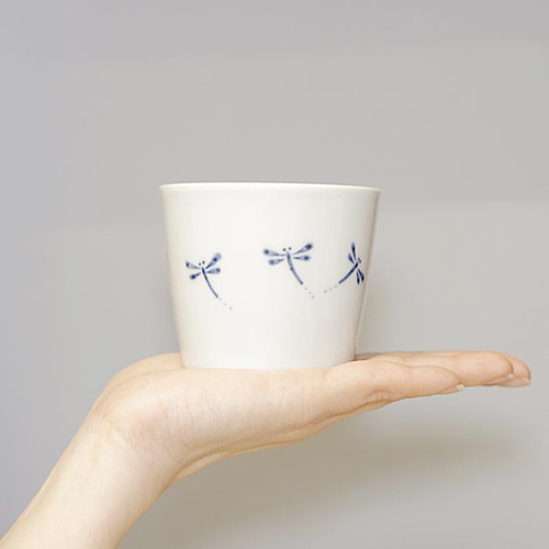 砥部焼 おしゃれ「蕎麦猪口（トンボ）」カップ そばちょこ 向付 コップ