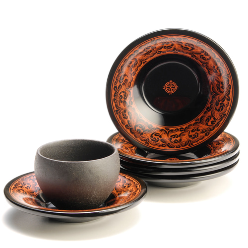 茶托 蒟醬塗 香川の漆器 きんまぬり