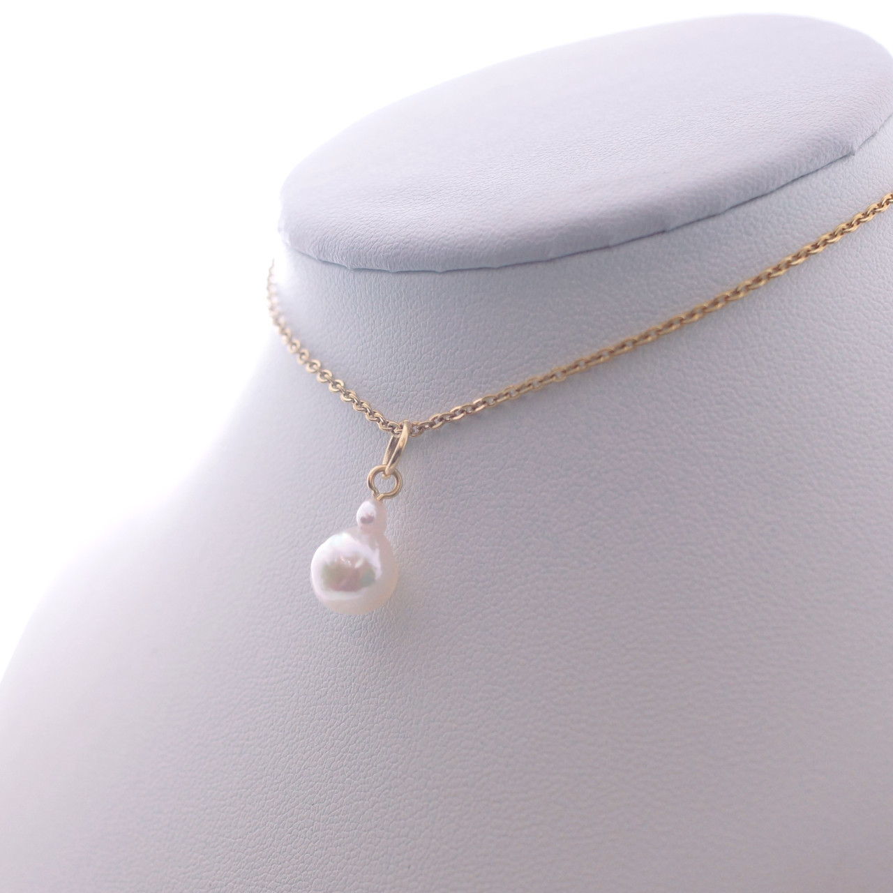 趣のある 一粒 バロック アコヤ真珠 一粒パール ネックレス SUS316L 金属アレルギー対応