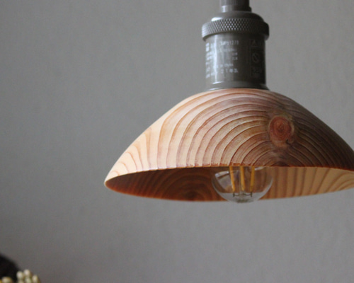 ビンテージ　ランプシェード　ホーロー製　流木シーリング ヒノキのランプシェード【1147】 シーリングライト・ペンダントライト