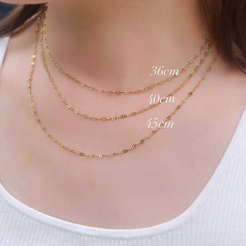 つけっぱなしOK◼︎長さ選べる◼︎ペタルチェーンネックレス◼︎GOLD