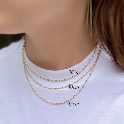 つけっぱなしOK◼︎長さ選べる◼︎ペタルチェーンネックレス◼︎GOLD