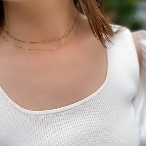 つけっぱなしOK◼︎長さ選べる◼︎ペタルチェーンネックレス