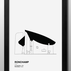 14549■アートポスター　絵画　A3サイズ『ル・コルビジェ　Ronchamp』イラスト　デザイン　上級マット紙　北欧 1枚目の画像