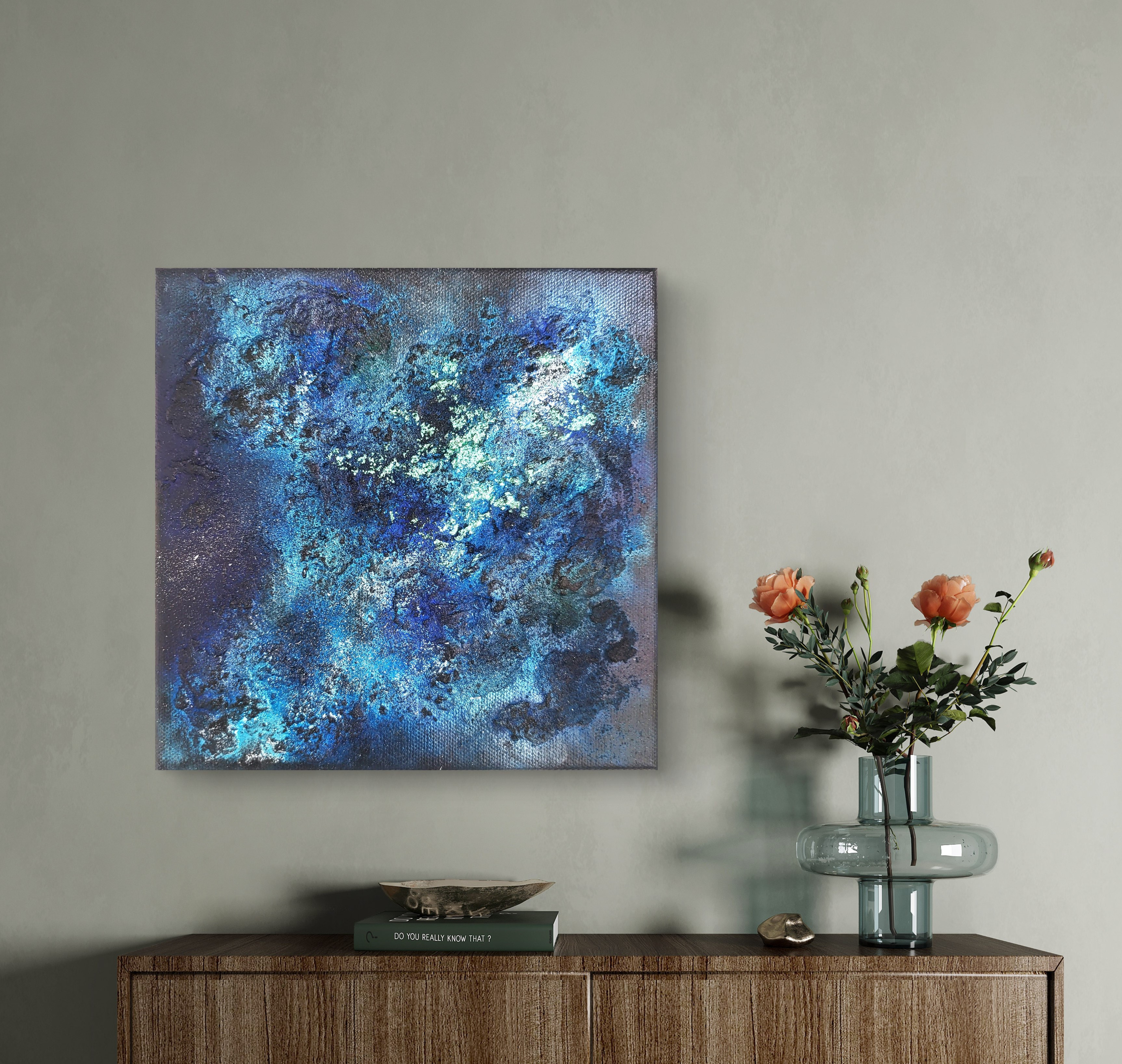 驚きの激安価格 抽象画 テクスチャ 18×18㎝ 深海にあるもの S0 おしゃれ 絵画