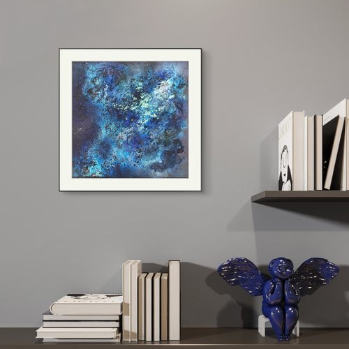 一番の 深海にあるもの / 抽象画 18×18㎝ 【S0】 テクスチャ