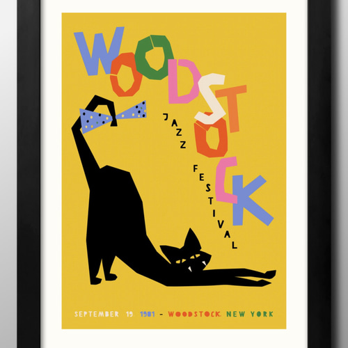 額縁付き】 WOODSTOCK ウッドストック A2ポスター