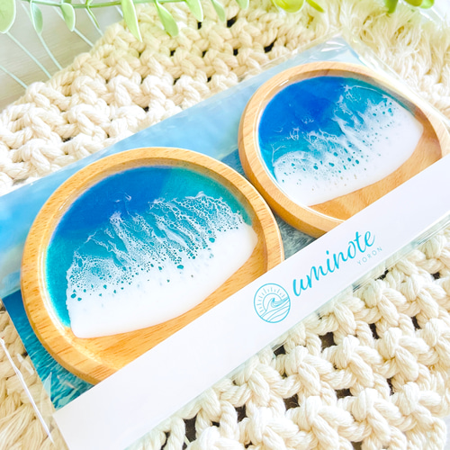 ペアコースター オーシャンアート レジンアート エポキシ樹脂