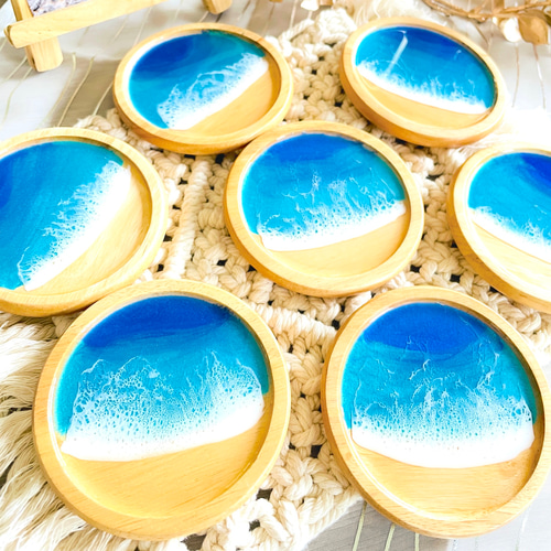 ペアコースター オーシャンアート レジンアート エポキシ樹脂