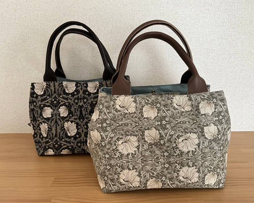 ウイリアムモリス〈ピンパーネル〉ショルダーバッグ インド刺繍リボン＆ウィリアム・モリスのショルダーバッグ
