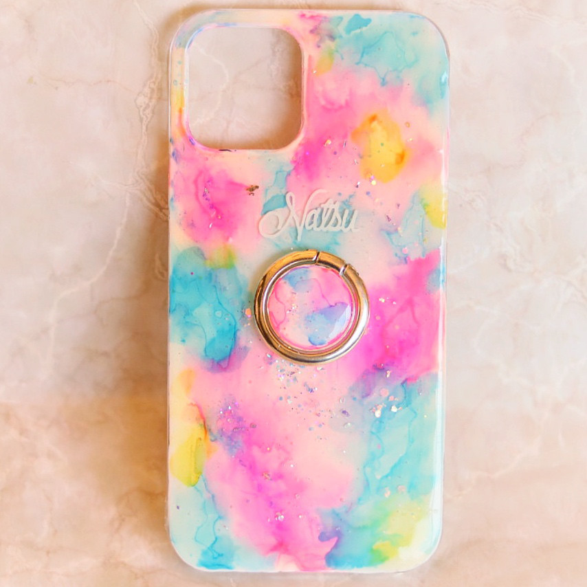 ハンドメイドスペースギアGIYB iPhone、Android他対応スマホケース Pinkキラキラビジュー✴︎スマホケース iPhoneケースiPhone14