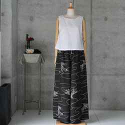 ロングスカート風のマキシパンツ　 フリーサイズ   　着物リメイク　 5枚目の画像