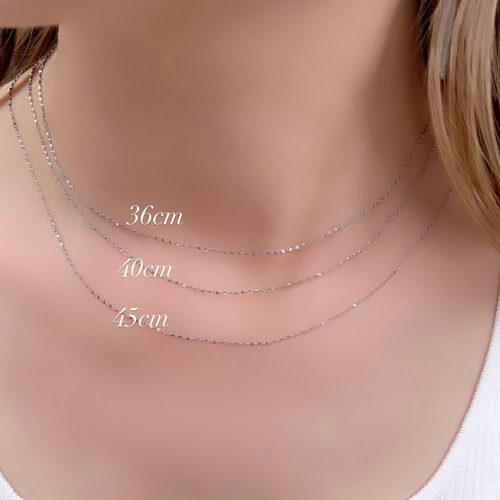 【新品未使用に近い】Glitter チェーンネックレス 19mm 45cm つけっぱなしOK◼︎長さ選べる✨グリッターチェーンネックレス