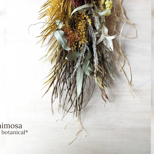 専用＊ミモザ＆プロテア　春のフェイクスワッグ 専用＊ミモザ＆プロテア 春のフェイクスワッグ スワッグの人気通販