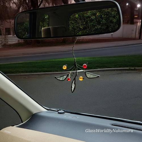 サンキャッチャー 車内飾り 母の日 バックミラー用 ステンドグラス雑貨