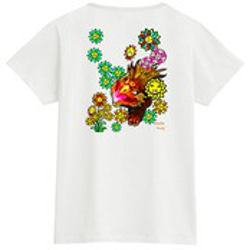 花とゲロッパリンの合唱：プリントスターTシャツ（レディース：白） 5枚目の画像