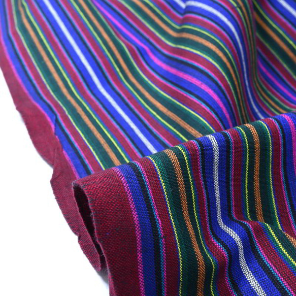 【アウトレット特価品】NP3001（GS394）ネパール・レーヨン・ストライプ・手織り生地 4枚目の画像