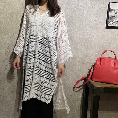 美品＊グレースクラス クロシェ　レース　チュニック　ワンピース　M-L相当 クロシェレースチュニックワンピース ワンピース 春夏 重ね着