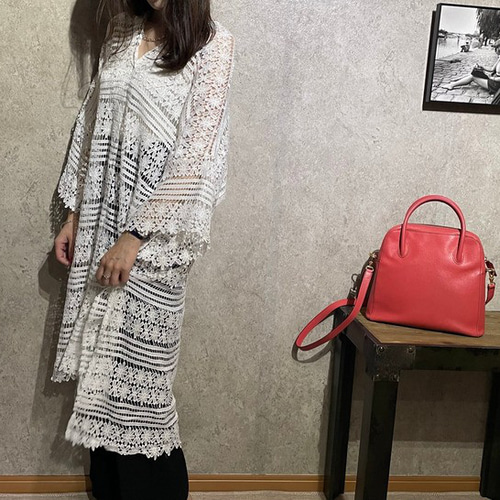 美品＊グレースクラス クロシェ　レース　チュニック　ワンピース　M-L相当 クロシェレースチュニックワンピース ワンピース 春夏 重ね着
