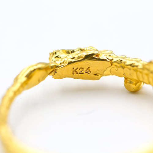 純金『黄金の龍のリング』細 5号から15号 【JUNGOLD】 指輪