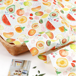 韓国製 果物柄  甘いフルーツ柄 ジューシーフルーツ 生地 コットン100％シーチング Juicy Fruits 7枚目の画像