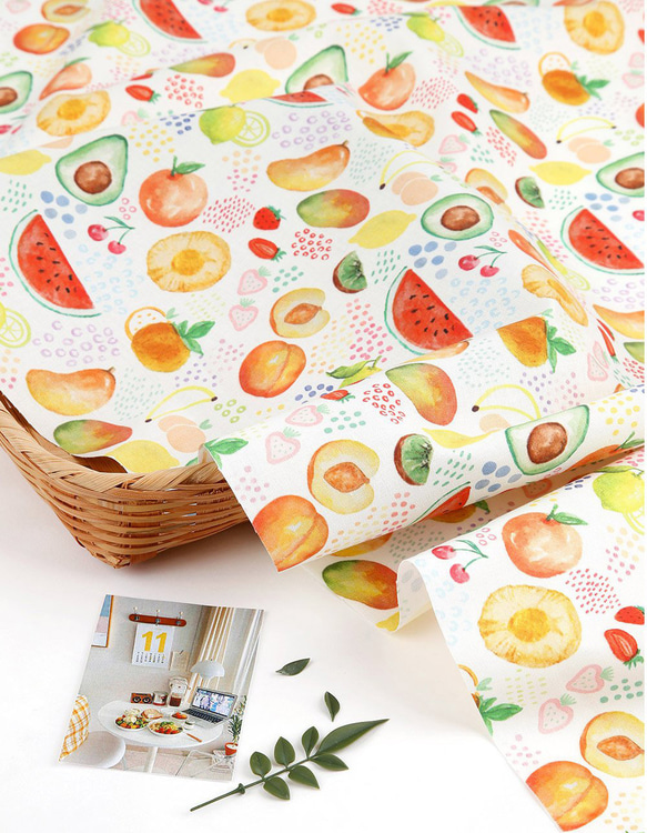 韓国製 果物柄  甘いフルーツ柄 ジューシーフルーツ 生地 コットン100％シーチング Juicy Fruits 7枚目の画像