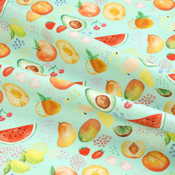 韓国製 果物柄  甘いフルーツ柄 ジューシーフルーツ 生地 コットン100％シーチング Juicy Fruits 6枚目の画像
