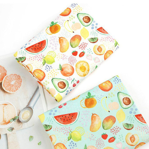 韓国製 果物柄 甘いフルーツ柄 ジューシーフルーツ 生地 コットン100  