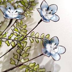 【ネモフィラ2本セット】　フェイクフラワー　玄関飾り　ニッチ飾り　一輪挿し　季節の花　青い花 1枚目の画像