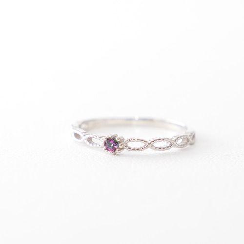 i様 ミスティックトパーズ リング 11号 11月誕生石】小粒ミスティックトパーズのミル打ちピンキーリング